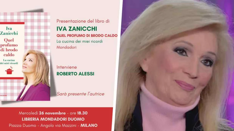 Iva Zanicchi presenta il libro Quel profumo di brodo caldo, interverrà anche Roberto Alessi