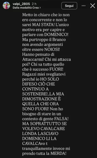 Lo sfogo di Valentina, la compagna di Domenico del GF