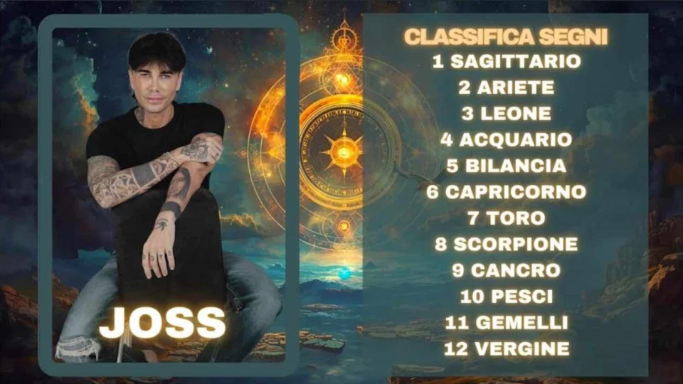 Oroscopo di Joss dall'8 al 14 dicembre 2025 previsioni classifica segni