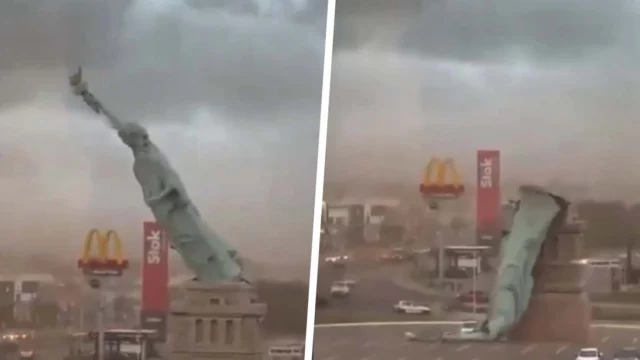 Statua della Libertà, crolla la replica in Brasile- il video virale