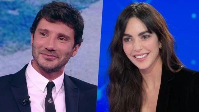 Stefano De Martino e Rocío Muñoz Morales paparazzati fuori casa del conduttore