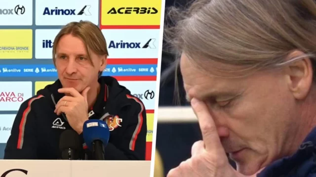 Davide Nicola commosso durante il minuto di silenzio per le vittime di Crans-Montana