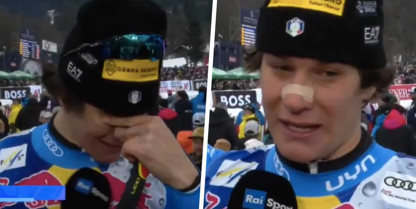 Giovanni Franzoni in lacrime dopo la vittoria a Kitzbühel: la dedica speciale all’amico scomparso Matteo Franzoso (VIDEO)
