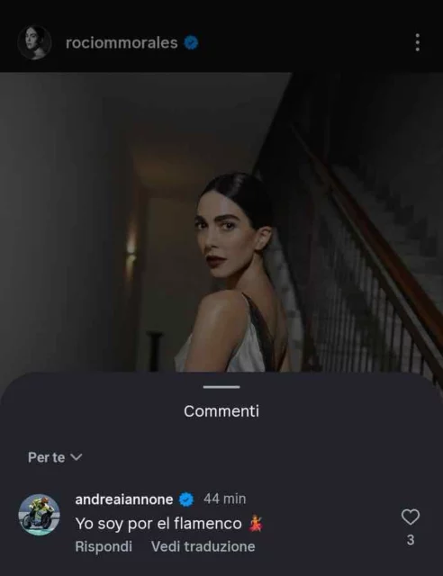 Il commento Instagram di Andrea Iannone