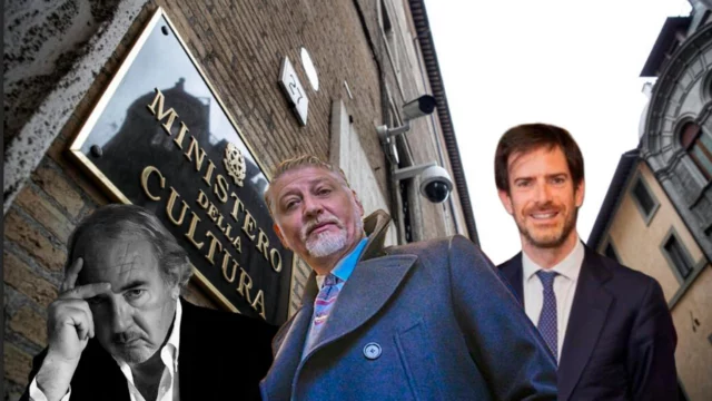 Ministro Alessandro Giuli, Carlo Brugnoni, avvocato Michele Lo Foco ph press