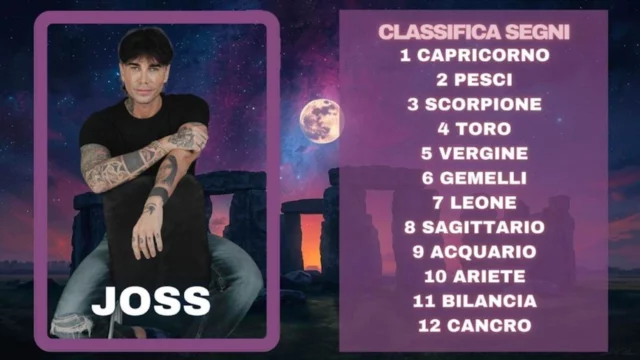 Oroscopo di Joss dal 5 all'11 gennaio previsioni classifica segni