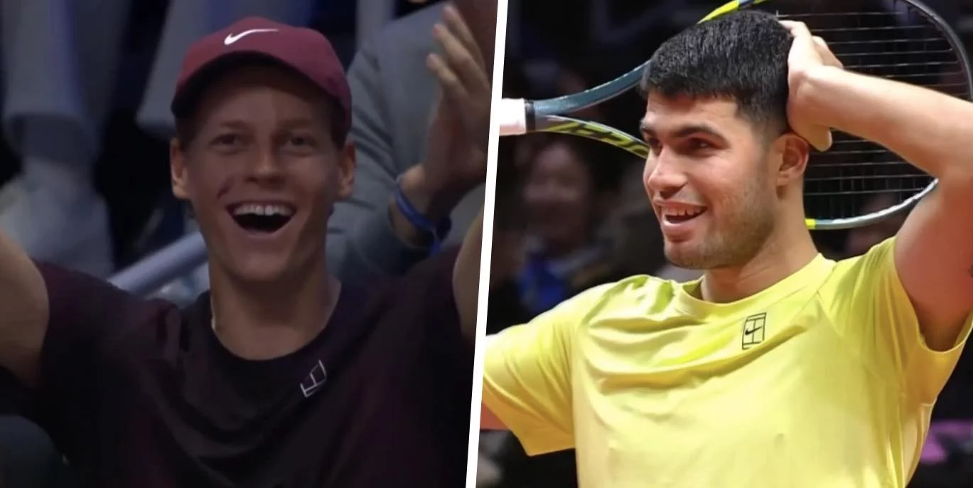 Sinner fa giocare un bambino al suo posto nell’esibizione contro Alcaraz e il risultato è sorprendente (VIDEO)