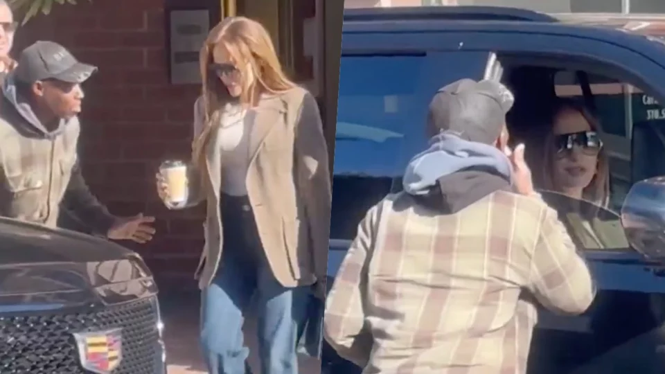 Jennifer Lopez paparazzata mentre regala soldi ad un senzatetto