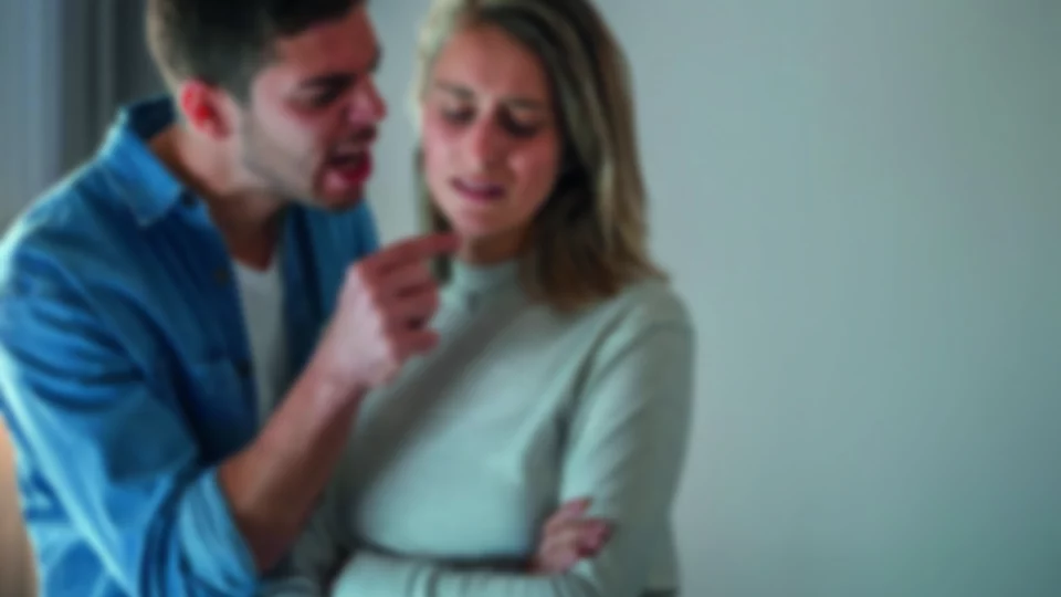 Rappresentazione di una coppia durante un litigio, tema della violenza di genere e del femminicidio